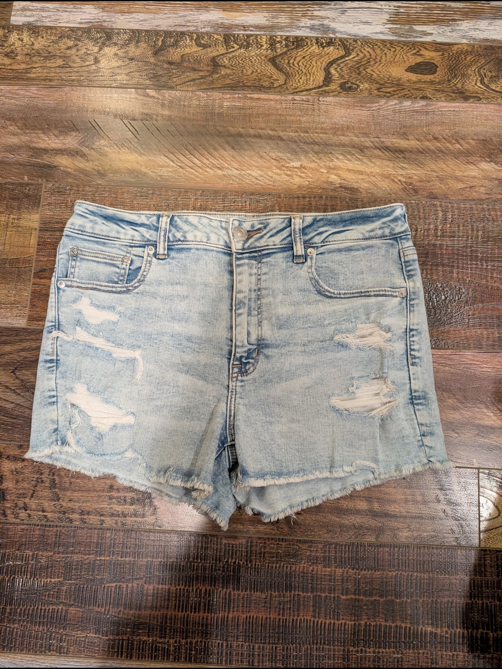 American Eagle Next Level Stretch Distressed Denim Shorts